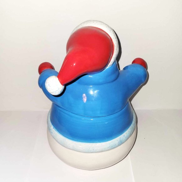Vintage Homespun Holiday Collection Winter Christmas Snowman 10” Cookie Jar - Picture 3 of 9